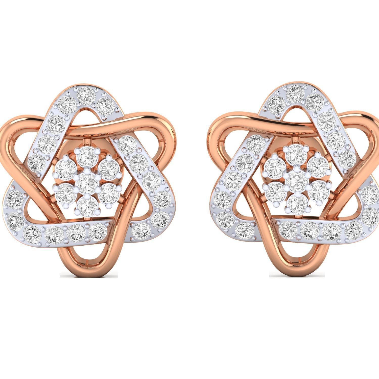 Women Stud Earrings STL JCD OBJ FBX Renders Details 3D print model_1