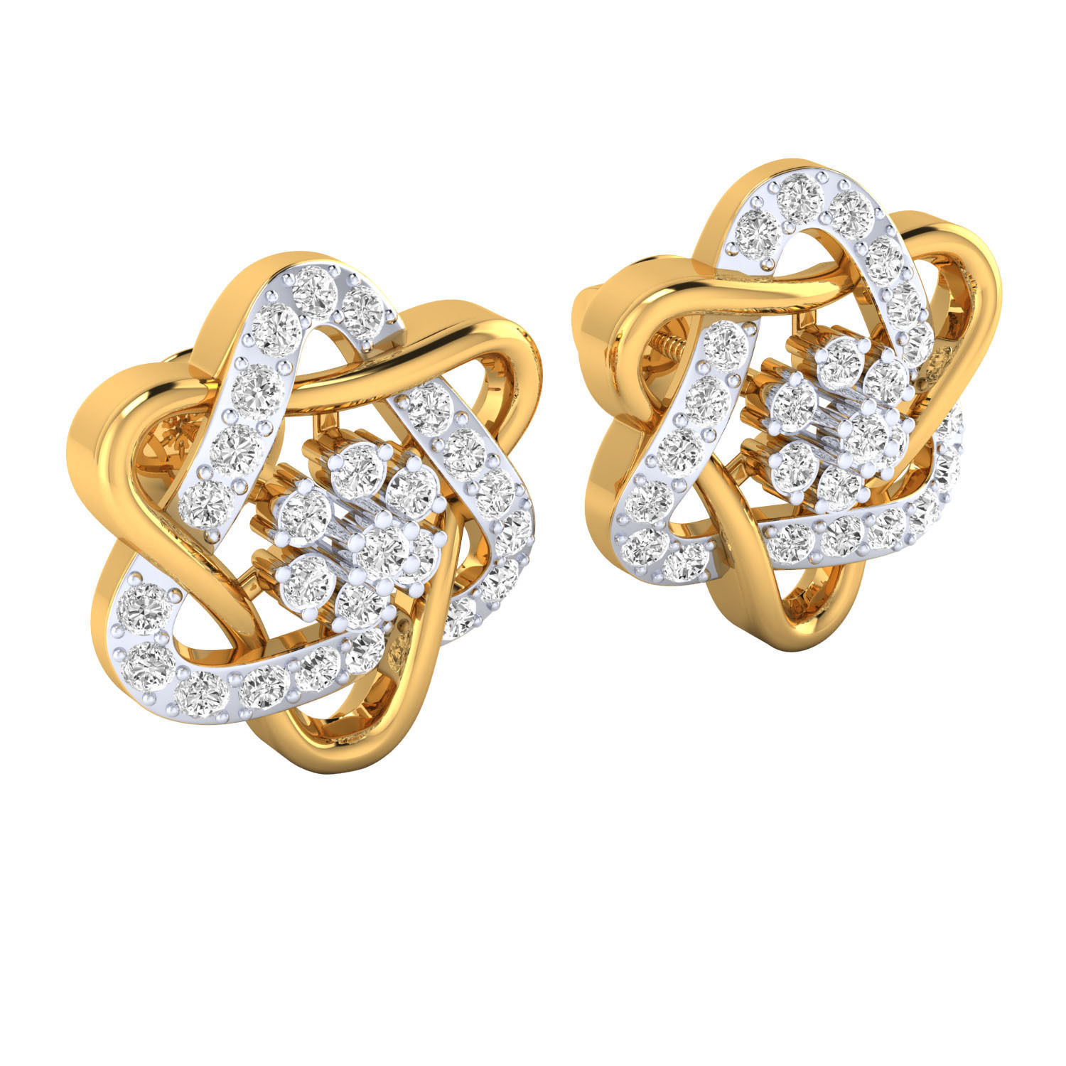 Women Stud Earrings STL JCD OBJ FBX Renders Details 3D print model_14