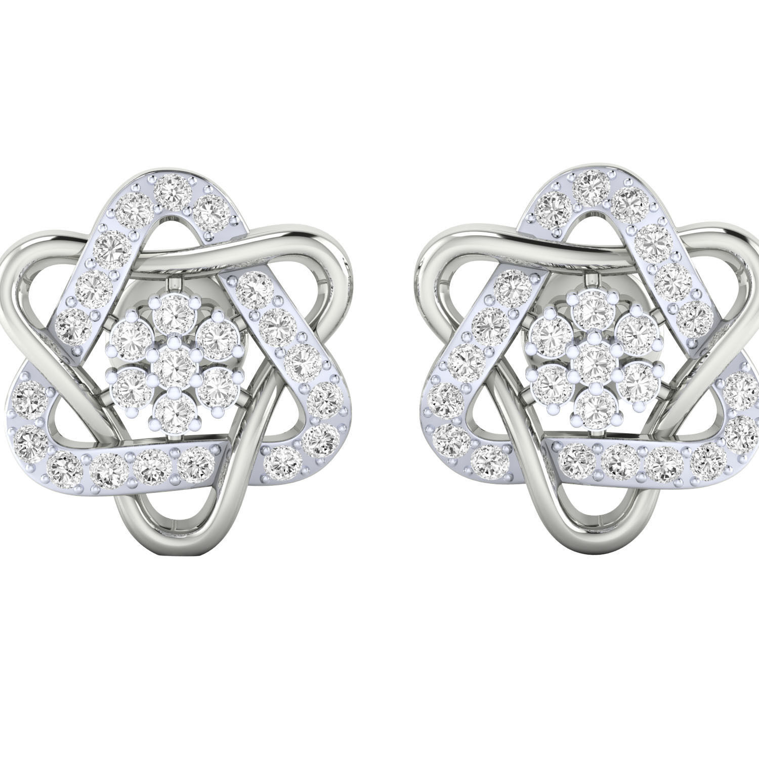 Women Stud Earrings STL JCD OBJ FBX Renders Details 3D print model_6