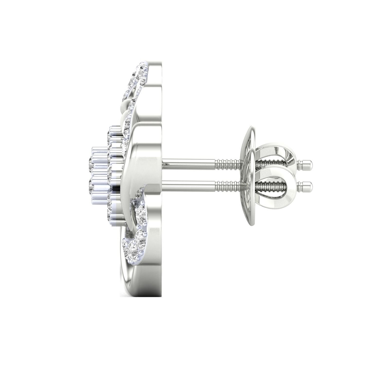 Women Stud Earrings STL JCD OBJ FBX Renders Details 3D print model_11