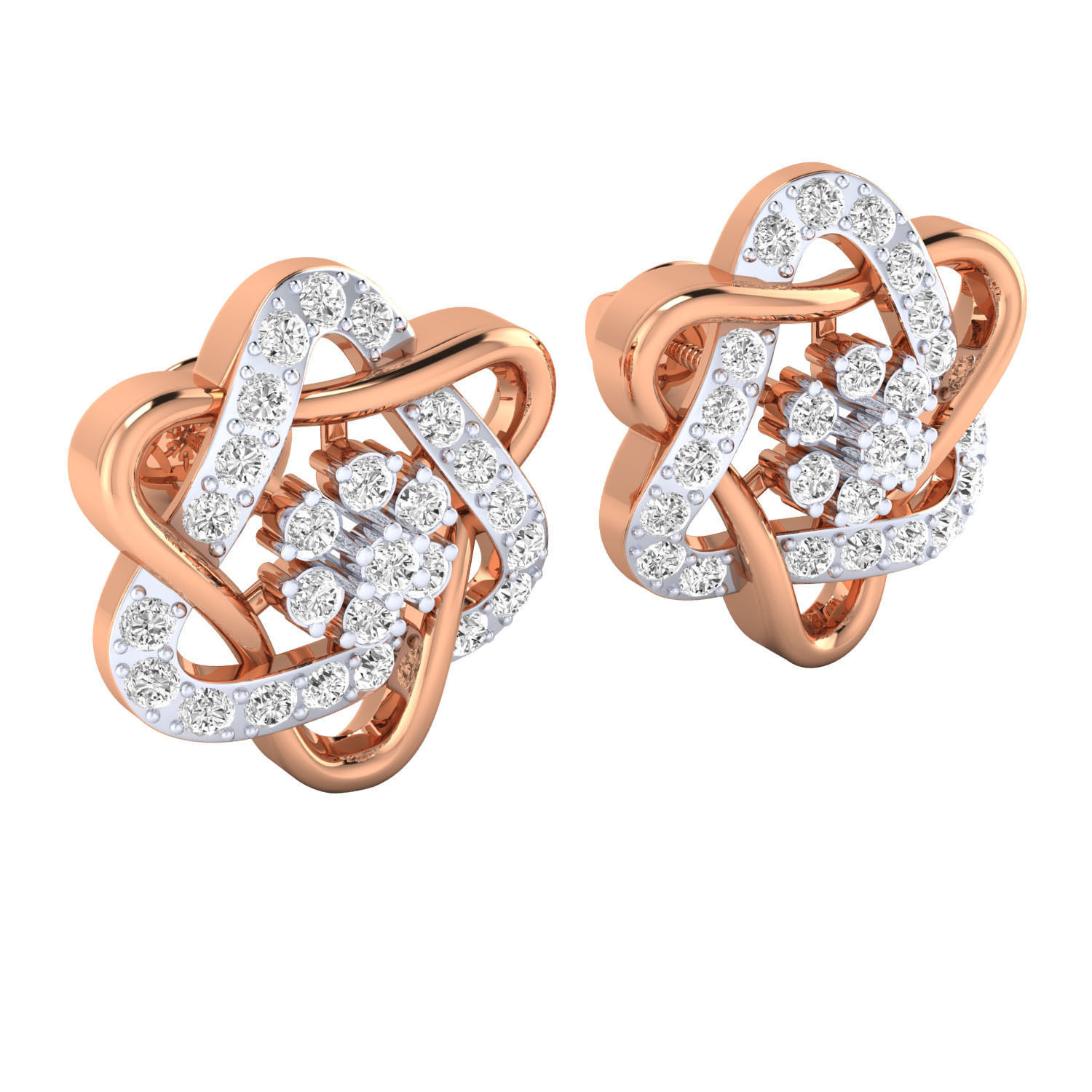 Women Stud Earrings STL JCD OBJ FBX Renders Details 3D print model_2