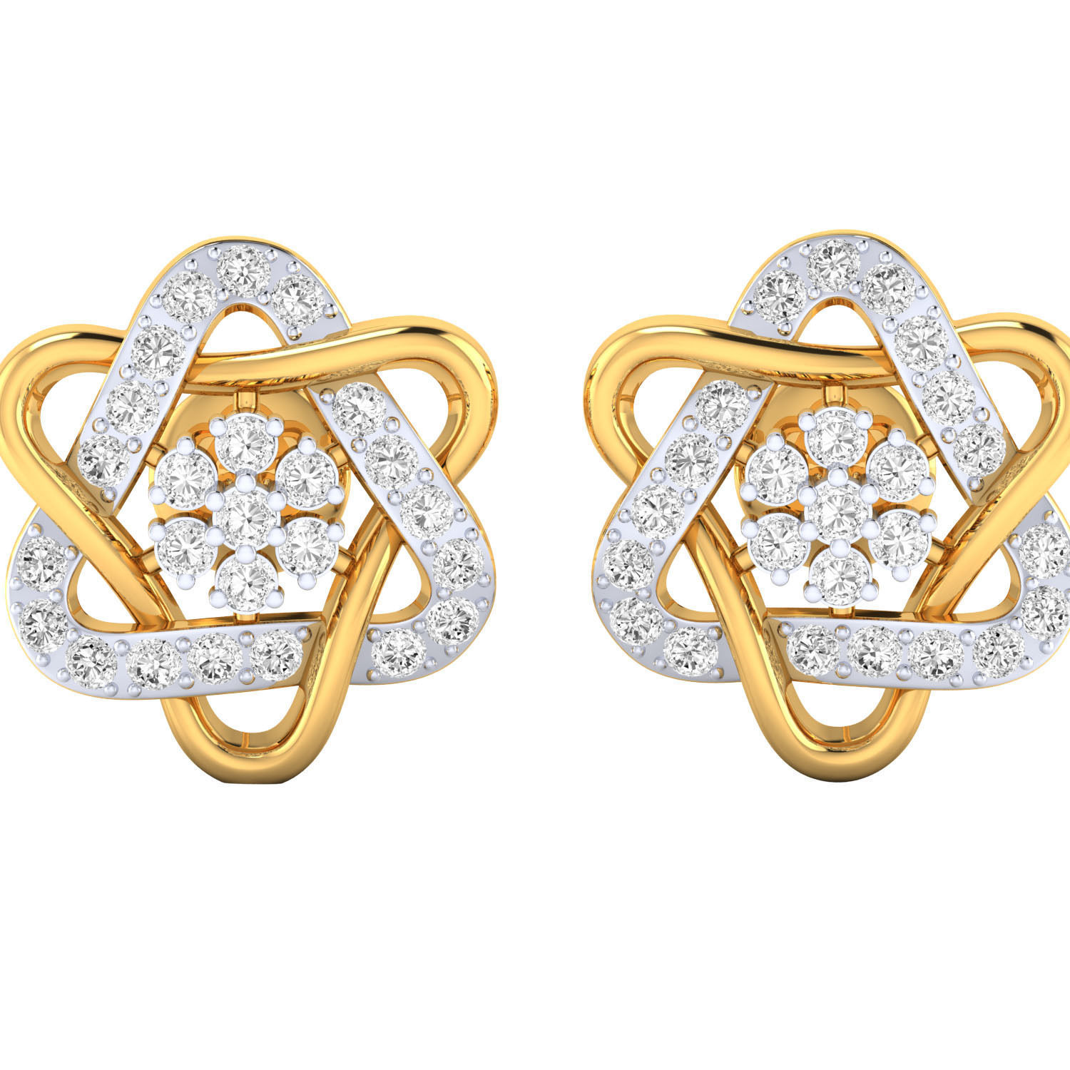 Women Stud Earrings STL JCD OBJ FBX Renders Details 3D print model_12