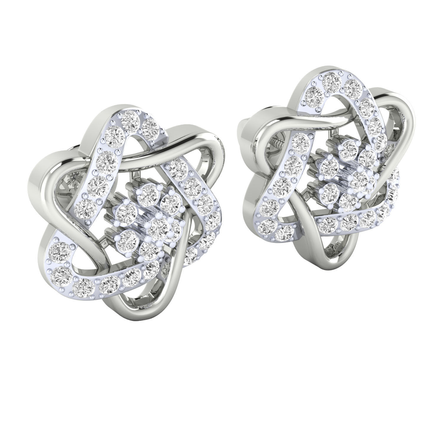 Women Stud Earrings STL JCD OBJ FBX Renders Details 3D print model_8