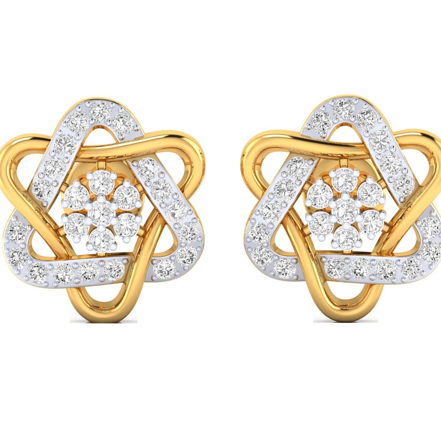 Women Stud Earrings STL JCD OBJ FBX Renders Details 3D print model_13