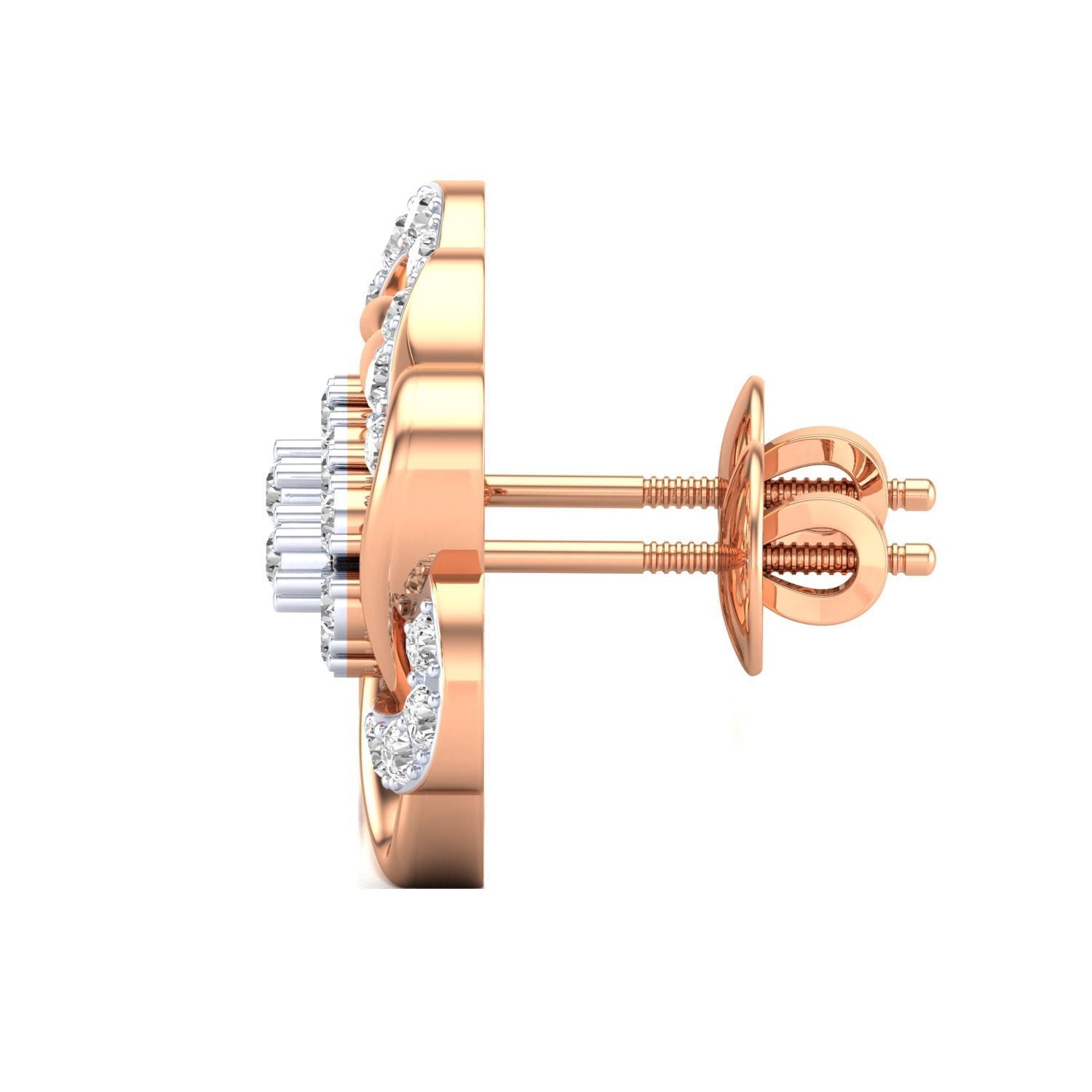 Women Stud Earrings STL JCD OBJ FBX Renders Details 3D print model_5