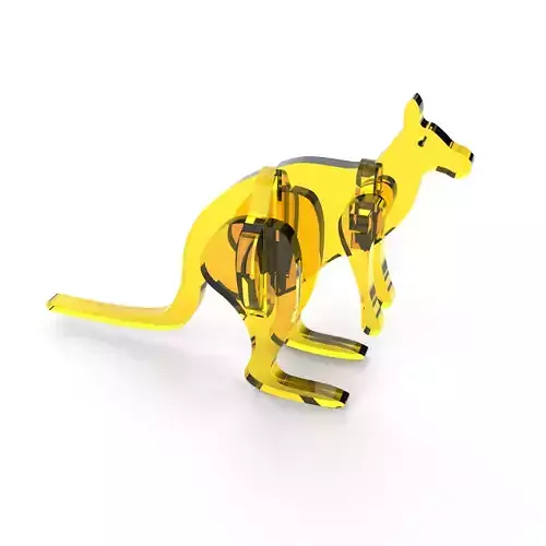 Diy assembled kangaroo toy model and cnc processing file