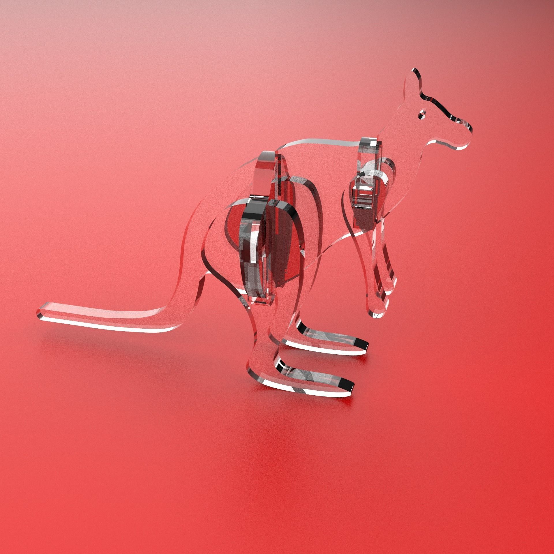 Diy assembled kangaroo toy model and cnc processing file 3D model ...