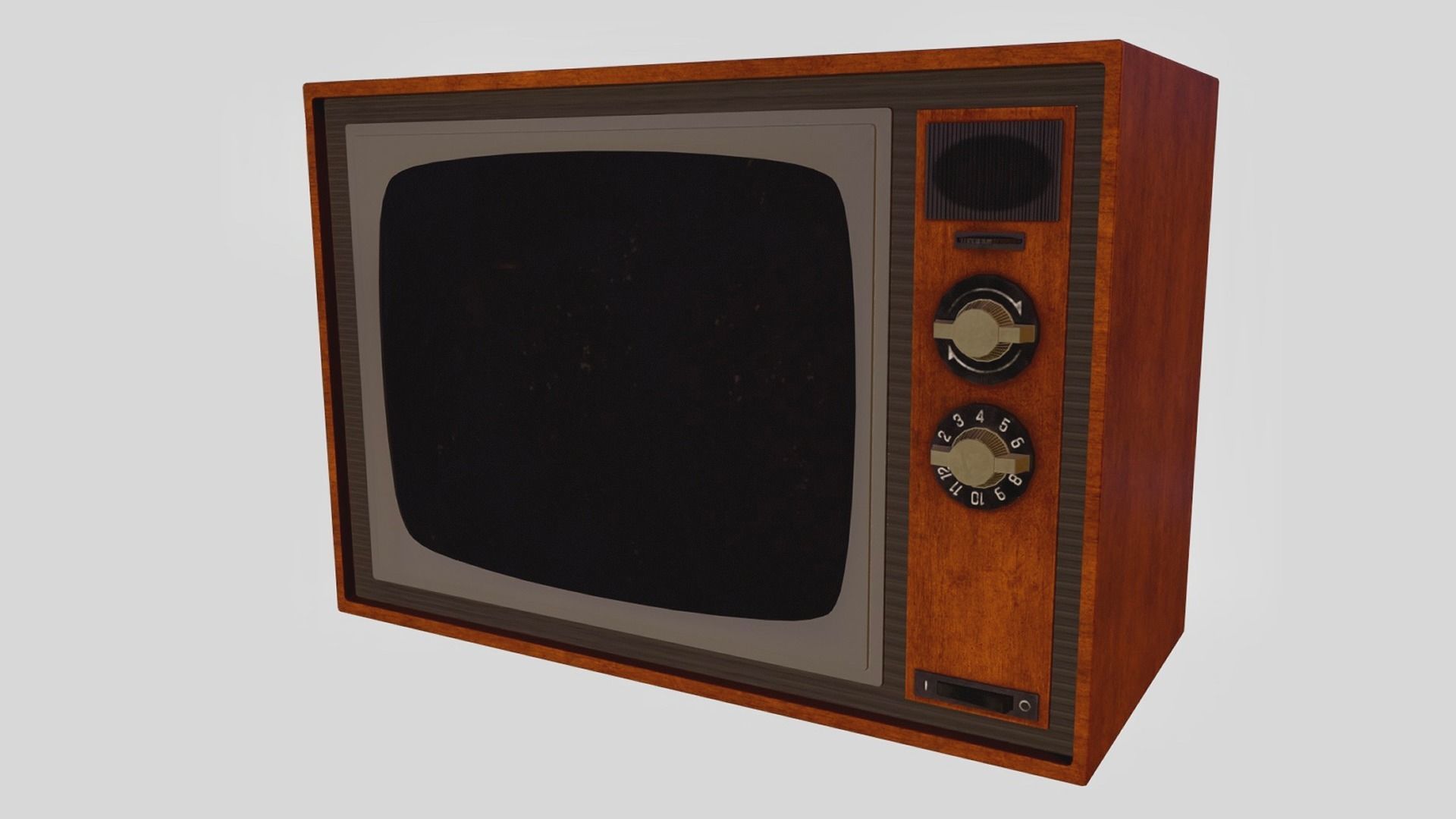 Showa Old Television Low-poly 3D model_2