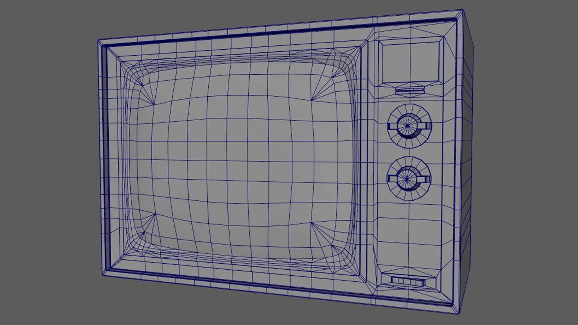 Showa Old Television Low-poly 3D model_8