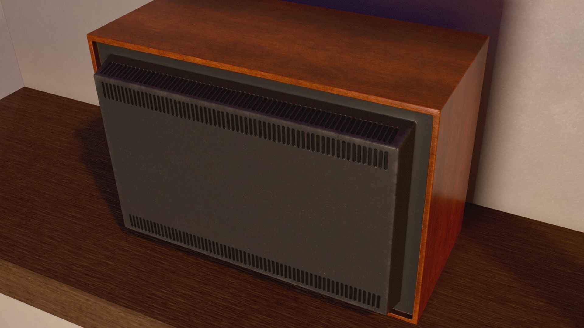 Showa Old Television Low-poly 3D model_6