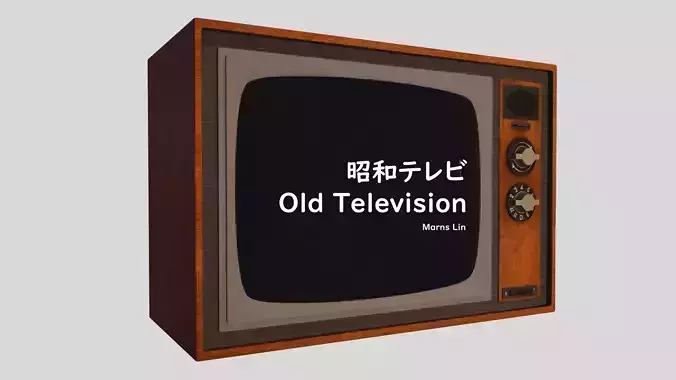 Showa Old Television Low-poly 3D model