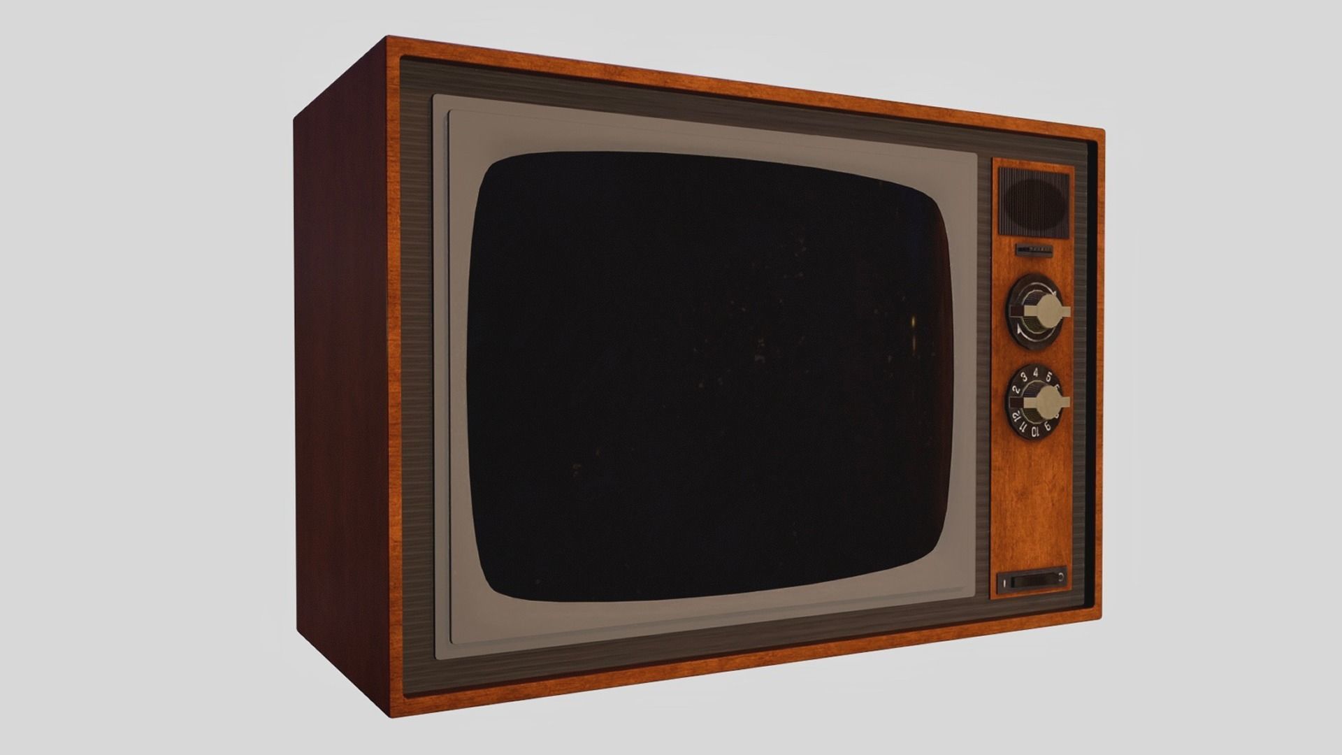 Showa Old Television Low-poly 3D model_1
