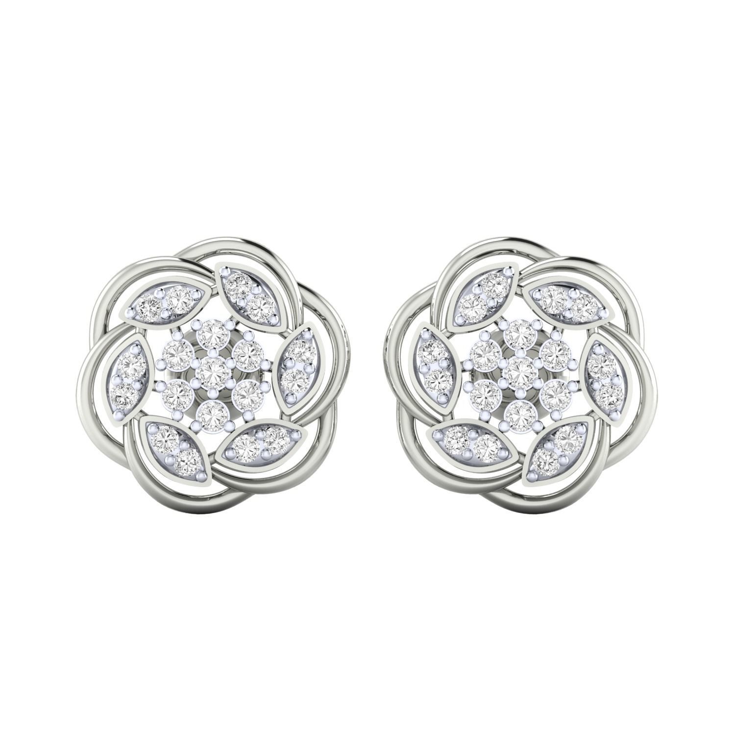 Women Stud Earrings STL JCD OBJ FBX Renders Details 3D print model_18