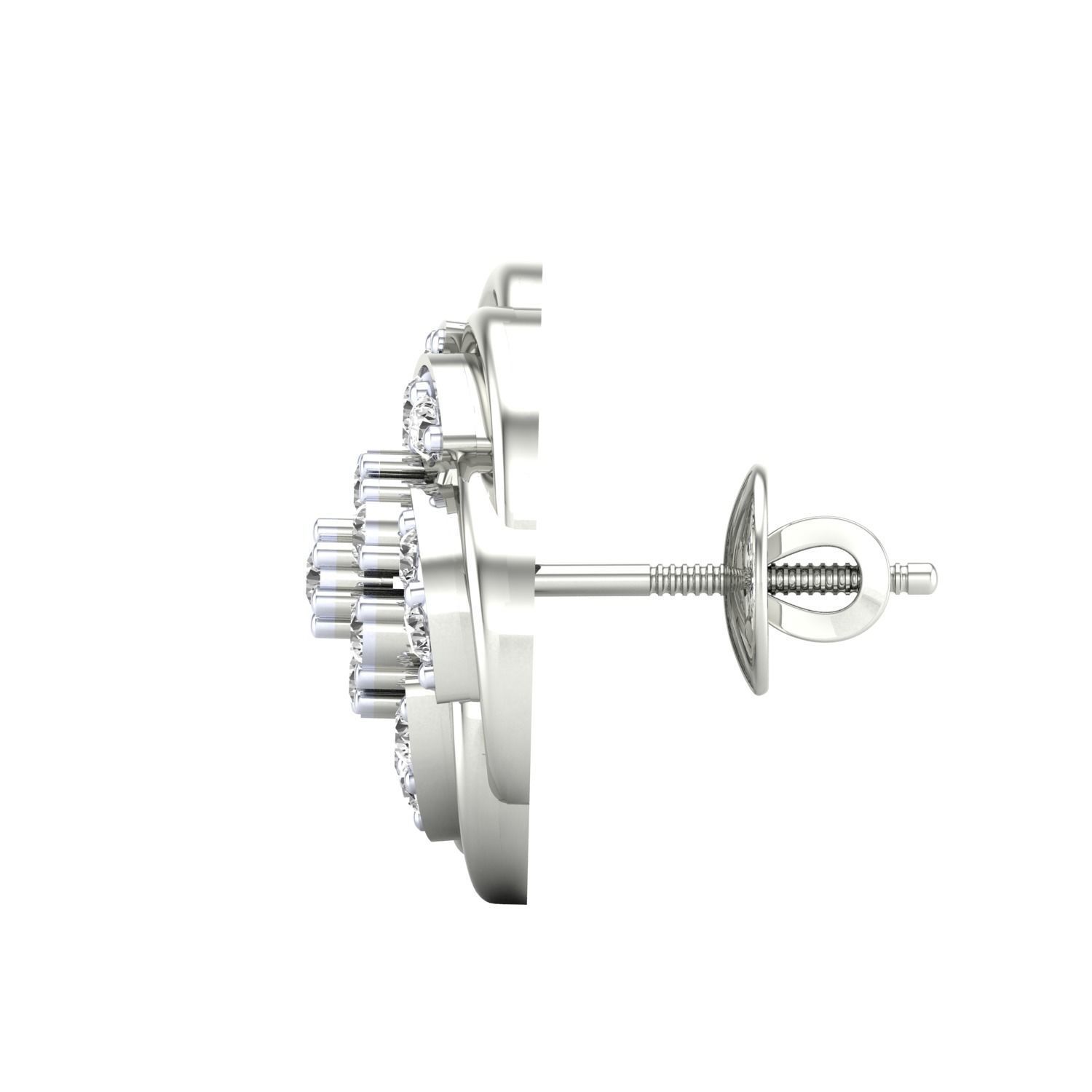 Women Stud Earrings STL JCD OBJ FBX Renders Details 3D print model_12