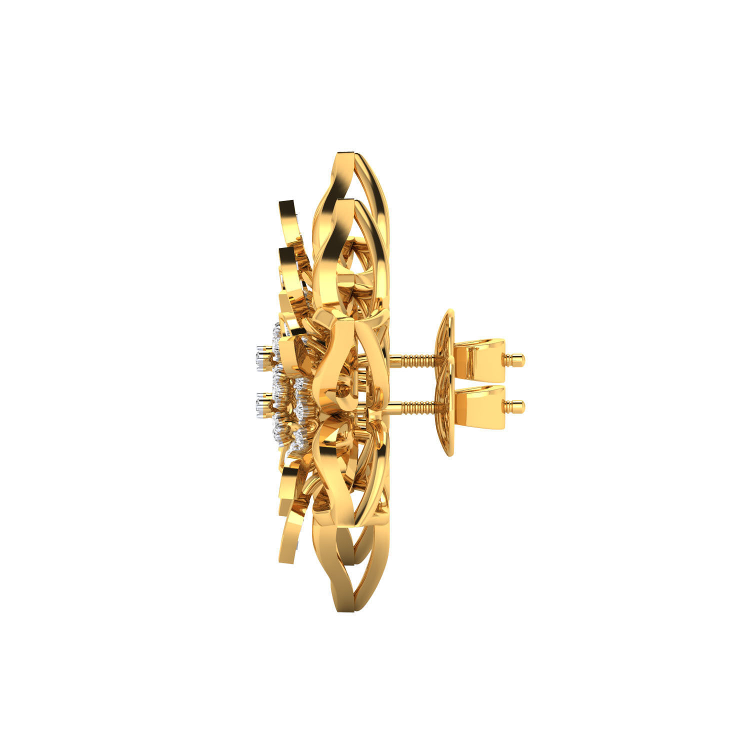 Women Stud Earrings STL JCD OBJ FBX Renders Details 3D print model_12