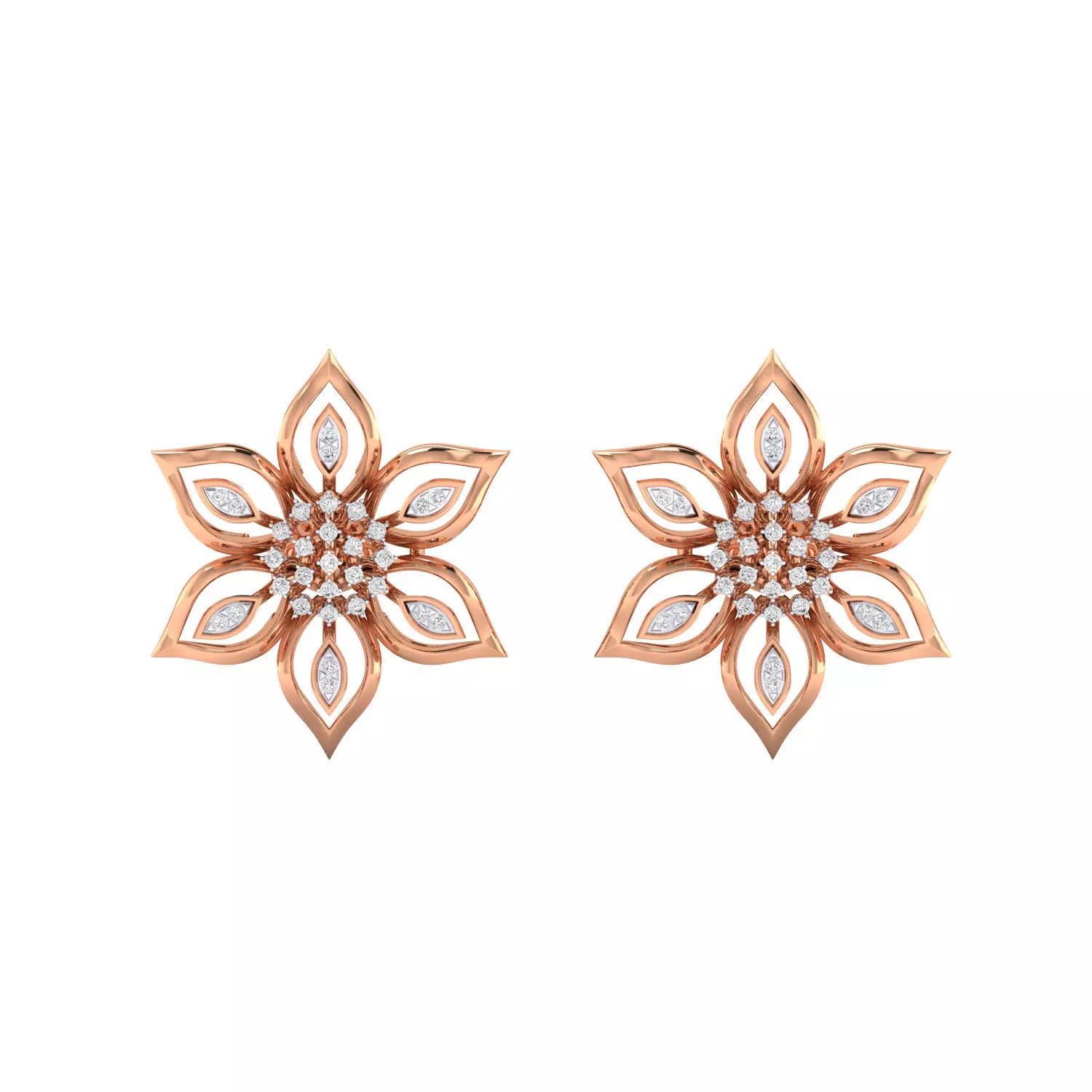 Women Stud Earrings STL JCD OBJ FBX Renders Details 3D print model_0