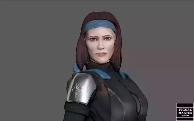 BO KATAN NEW PAULDRON LONG HAIR VERSION MANDALORIAN 3D print model