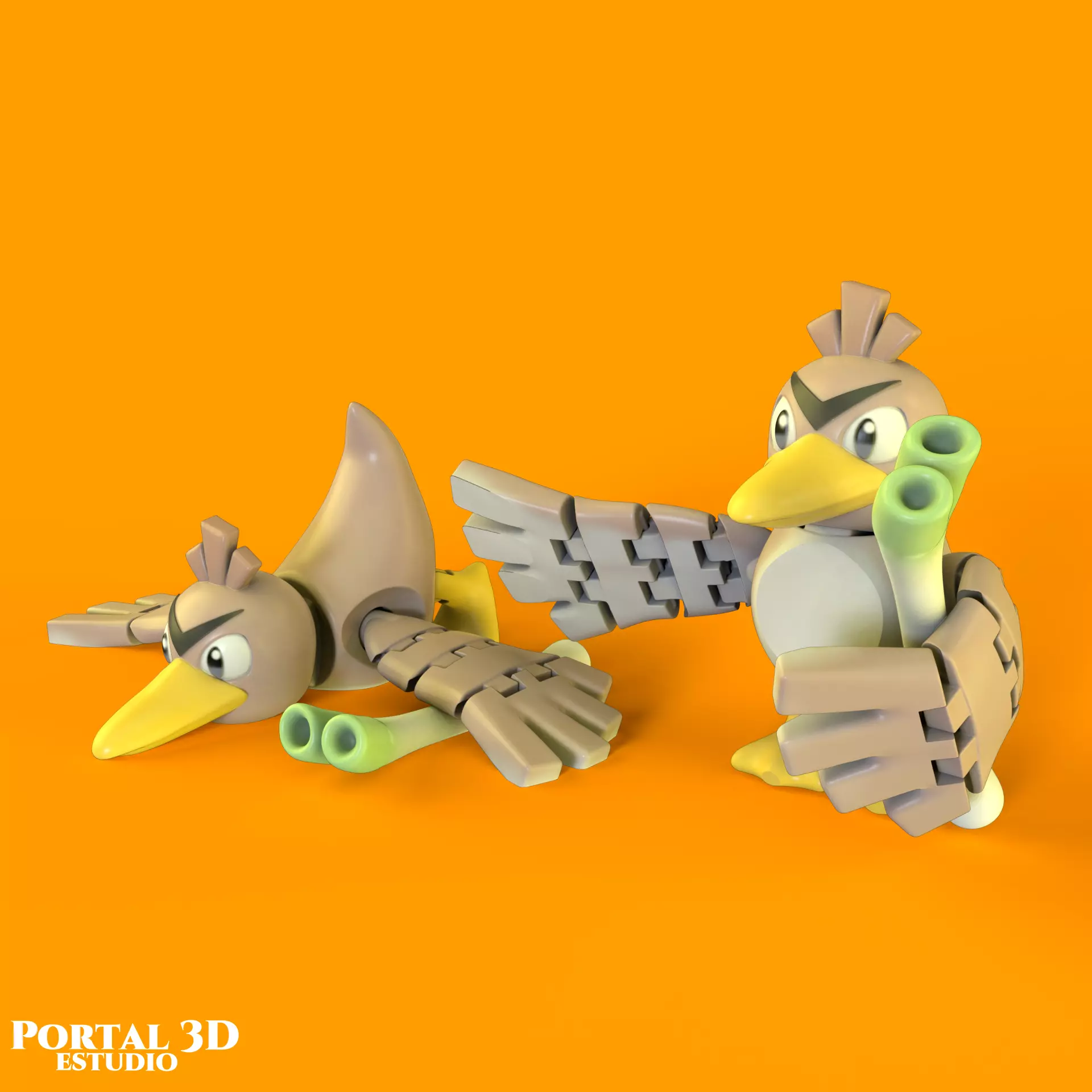 FARFETCHD ARTICULATED 3D print model