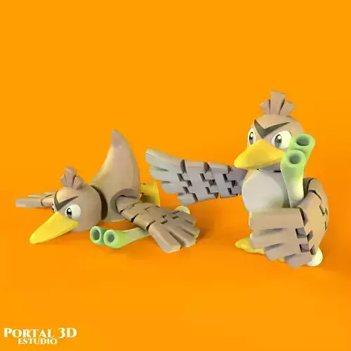 FARFETCHD ARTICULATED 3D print model