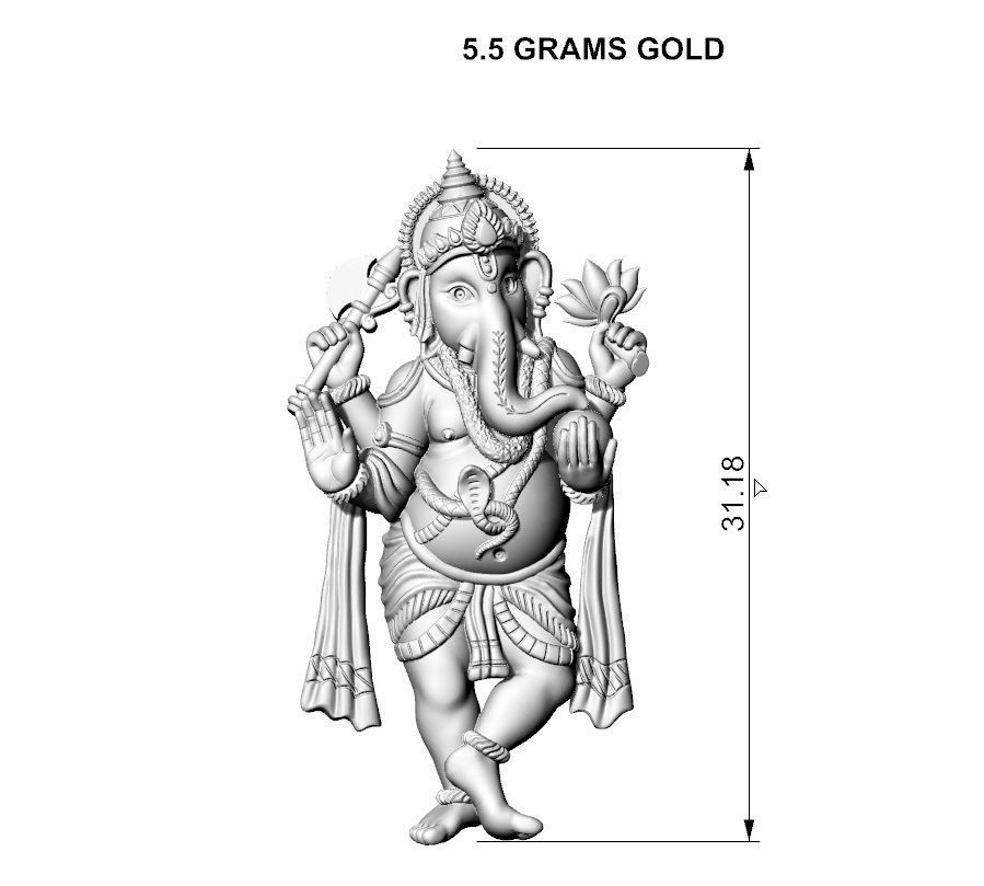 VINAYAGAR PENDENT 3D print model_1