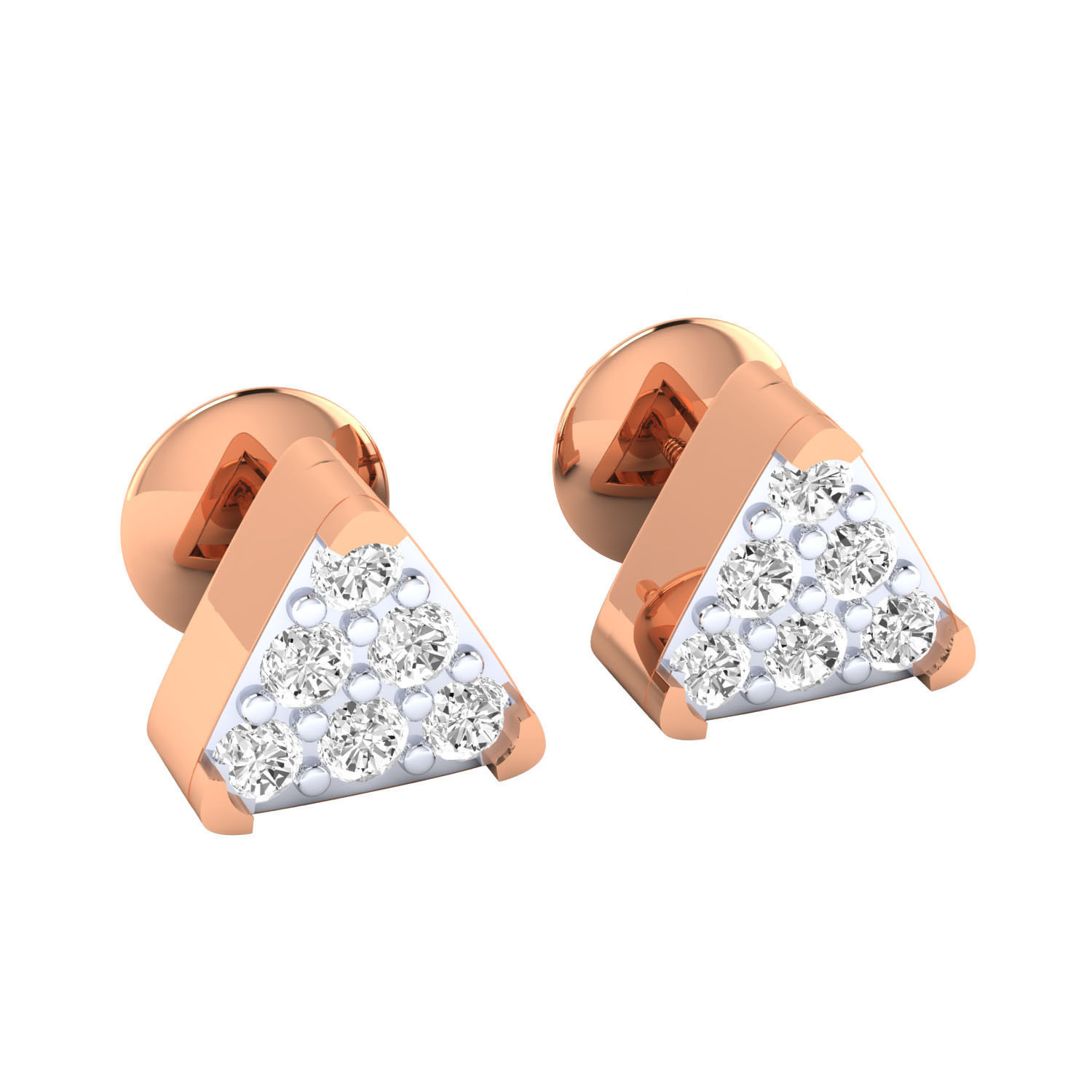Women Stud Earrings STL JCD OBJ FBX Renders Details 3D print model_3