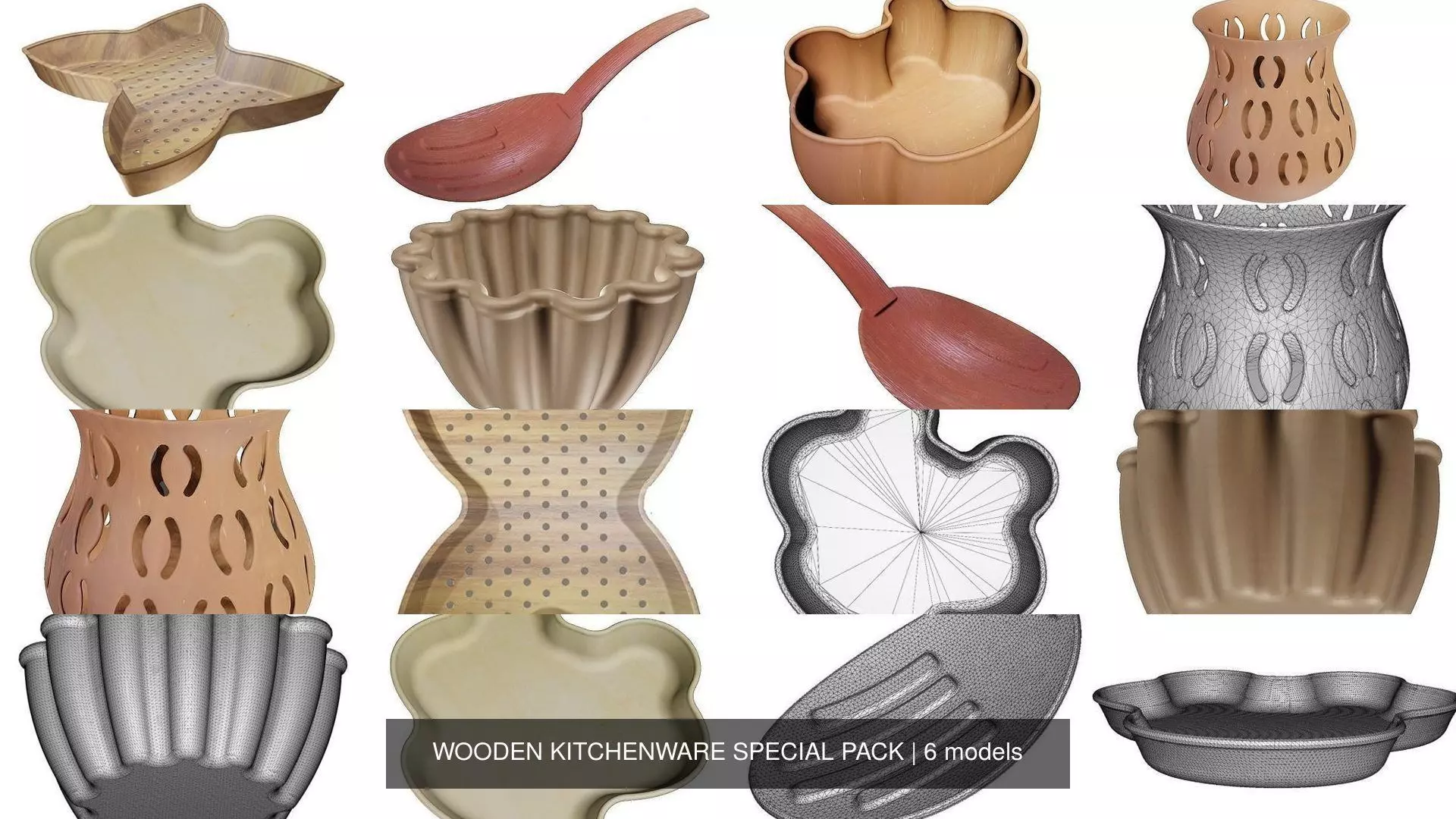 WOODEN KITCHENWARE SPECIAL PACK 3D Model Collection_0