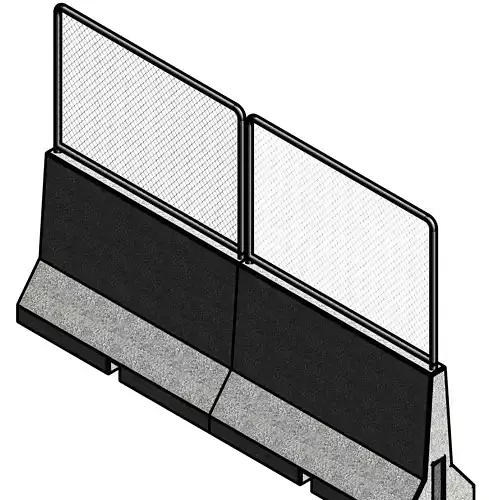 Parametric Concrete Barrier With Fence LOD300-30 Low-poly 3D model