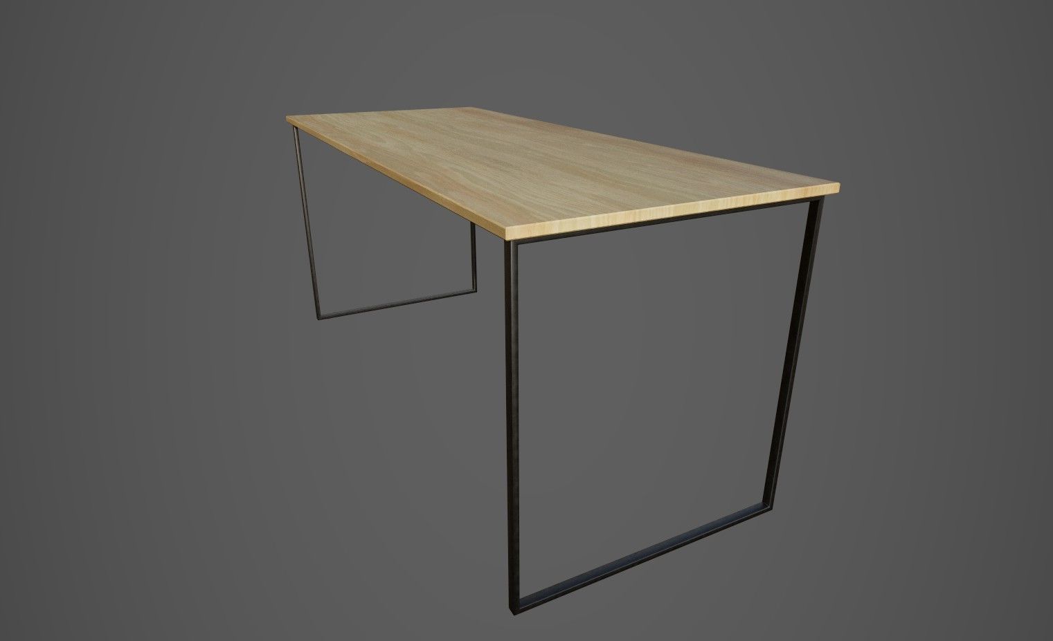 Office Table Low-poly 3D model_2
