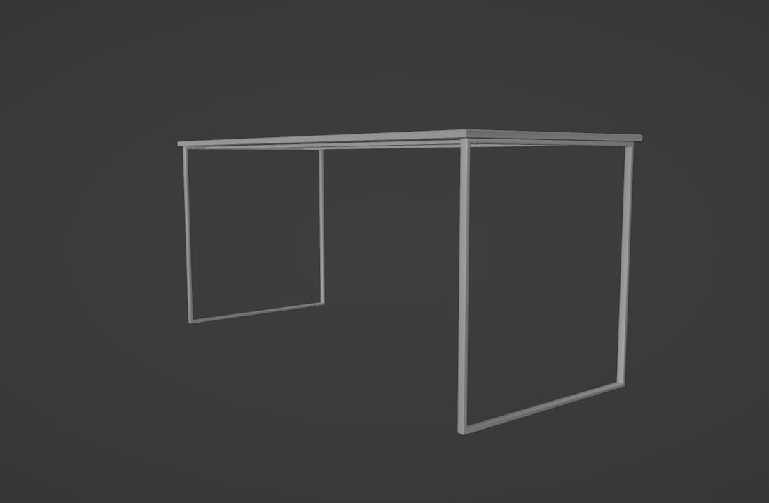 Office Table Low-poly 3D model_8