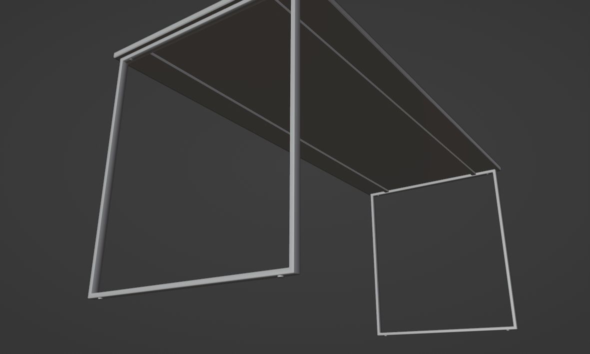 Office Table Low-poly 3D model_10