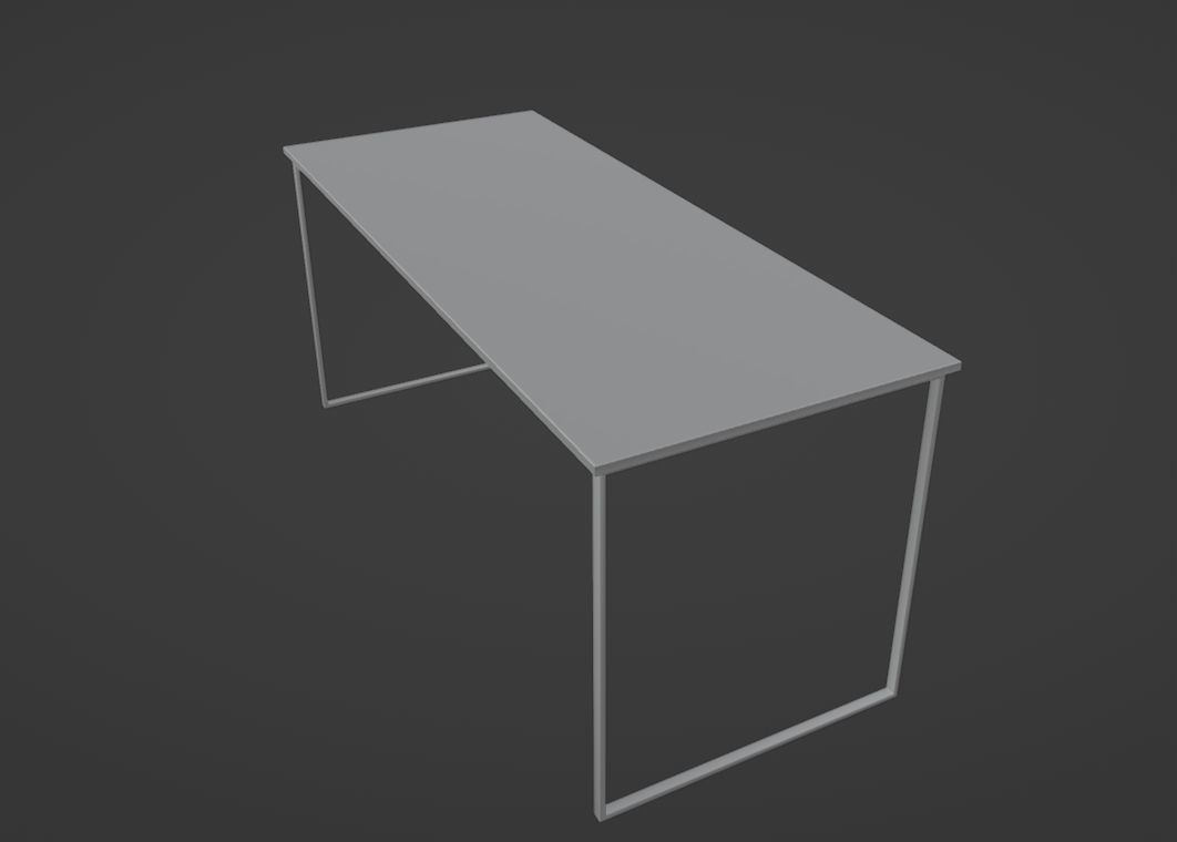 Office Table Low-poly 3D model_9