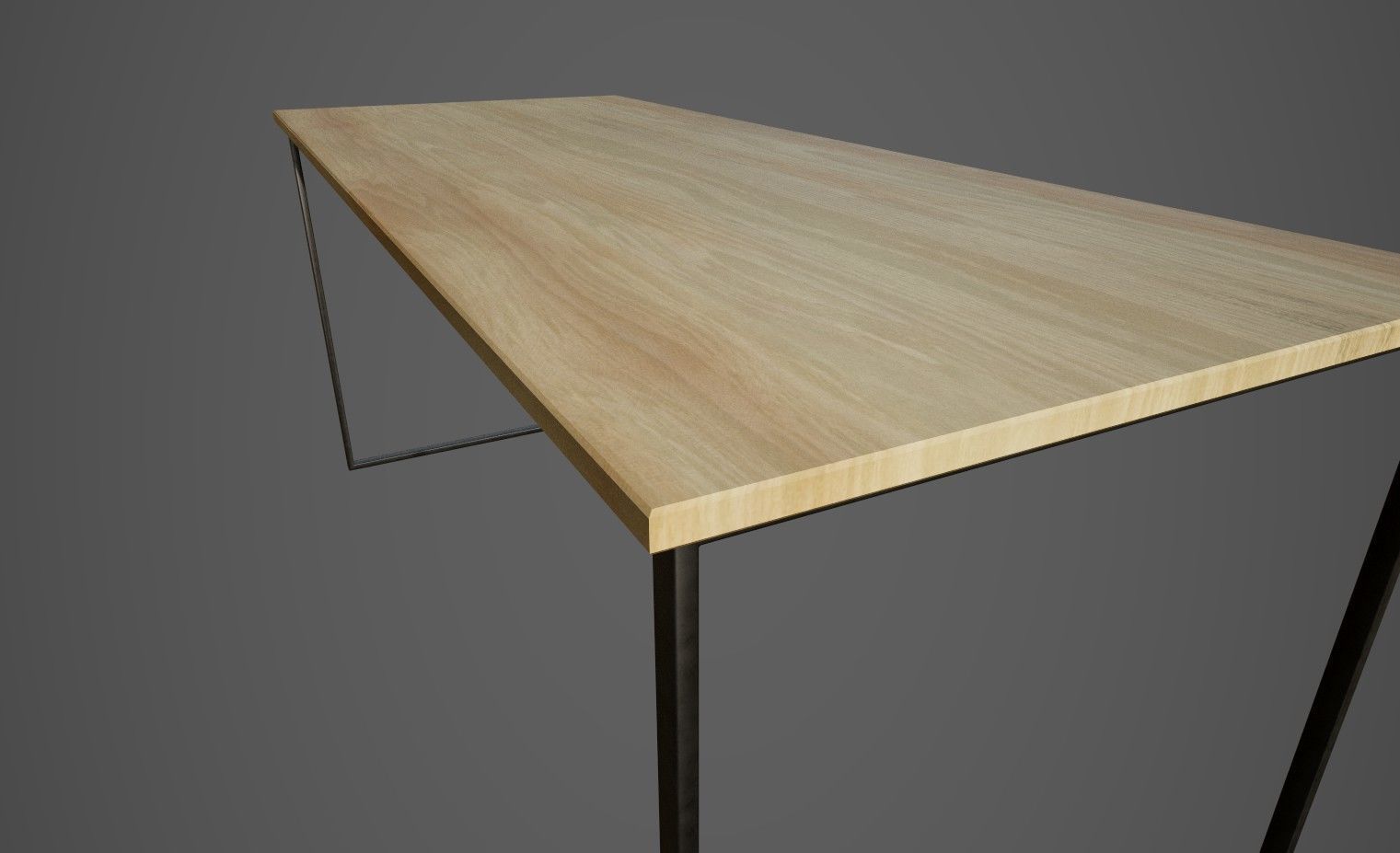 Office Table Low-poly 3D model_6