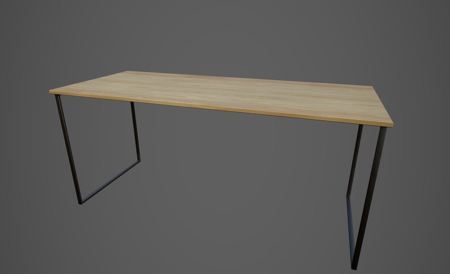 Office Table Low-poly 3D model_1