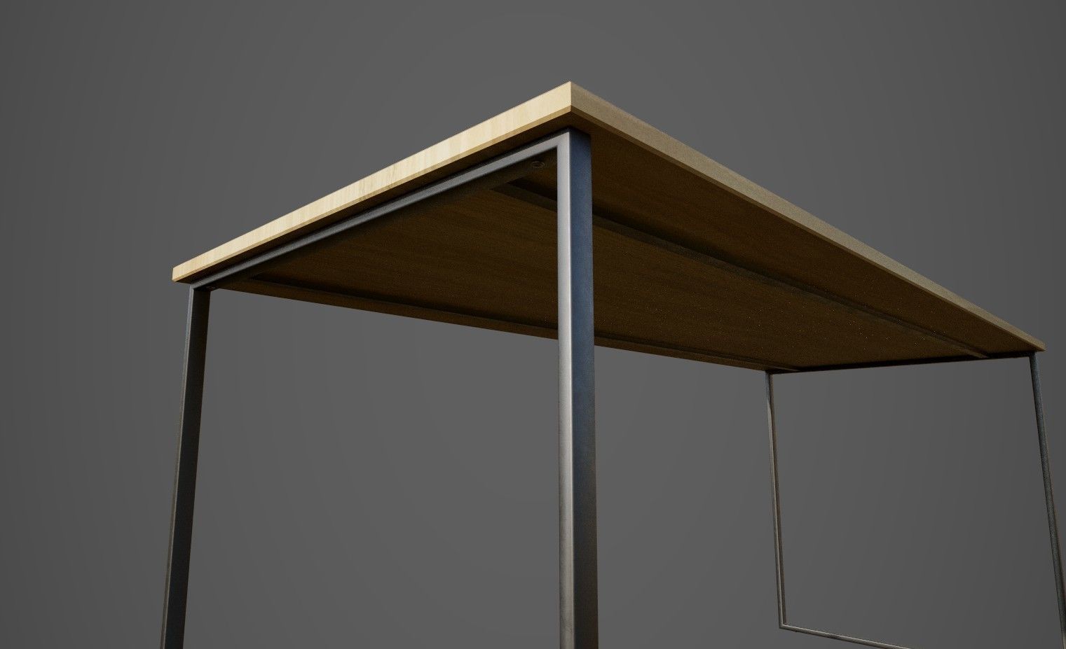 Office Table Low-poly 3D model_4