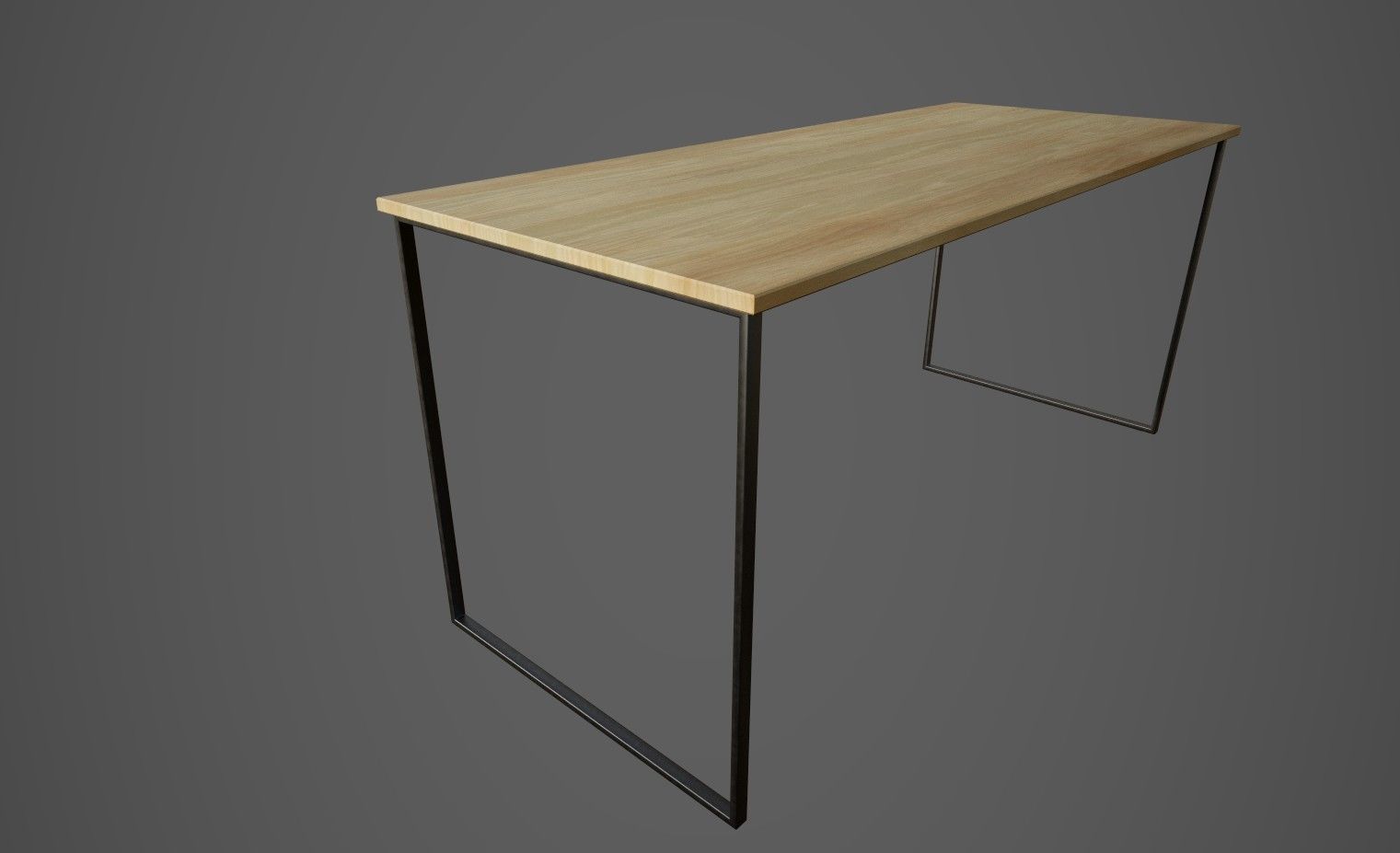 Office Table Low-poly 3D model_3