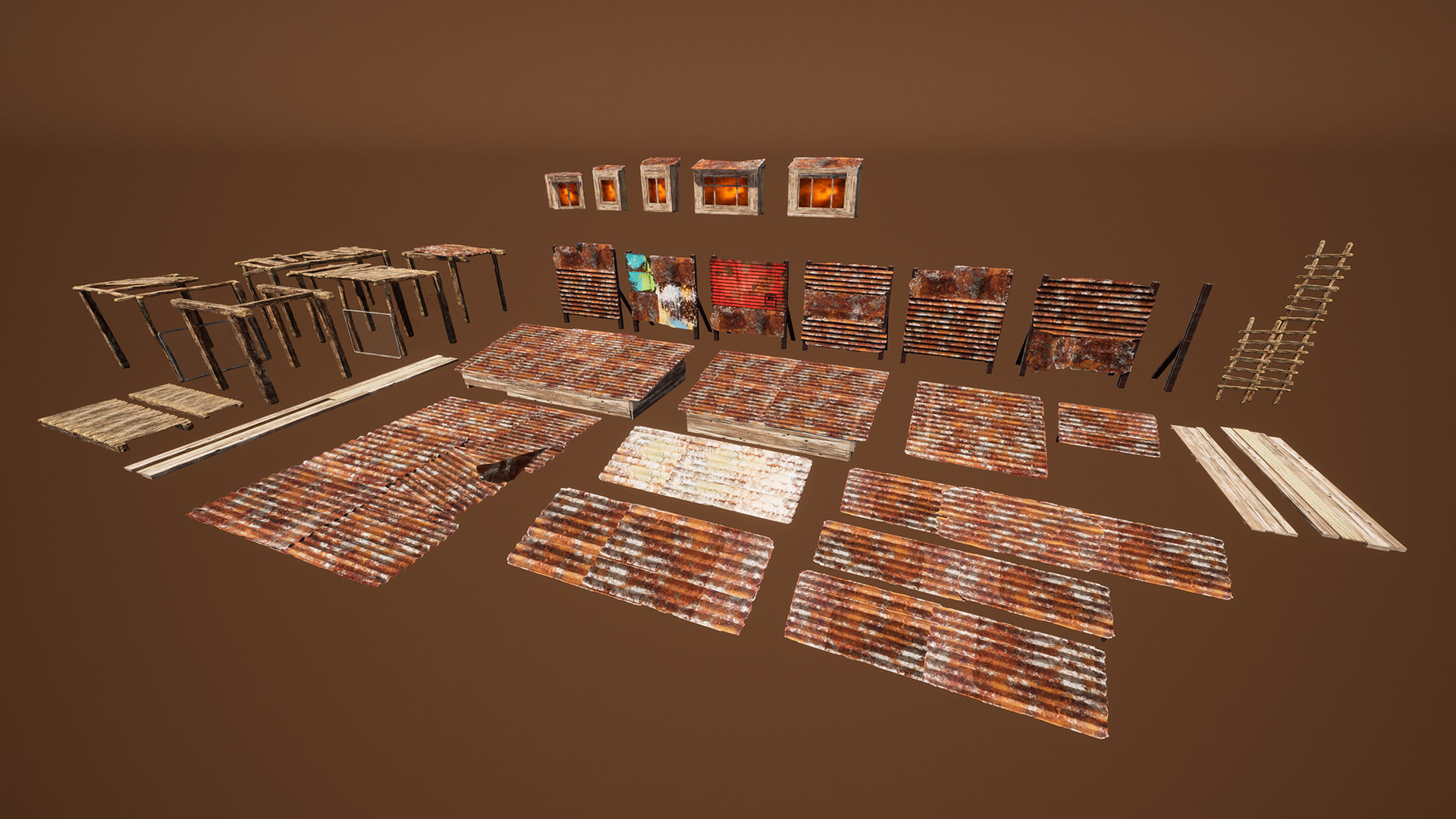 Junk town Low-poly 3D model_22