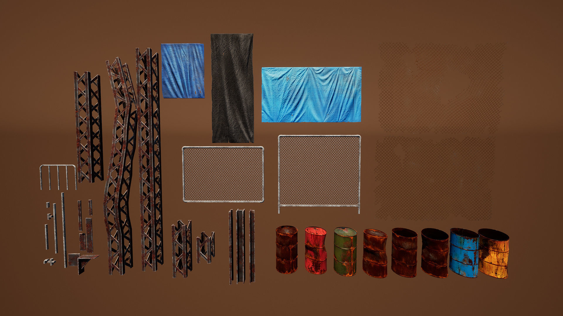 Junk town Low-poly 3D model_17