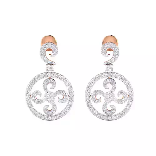 Women Long Drop Earrings STL OBJ FBX Renders Details