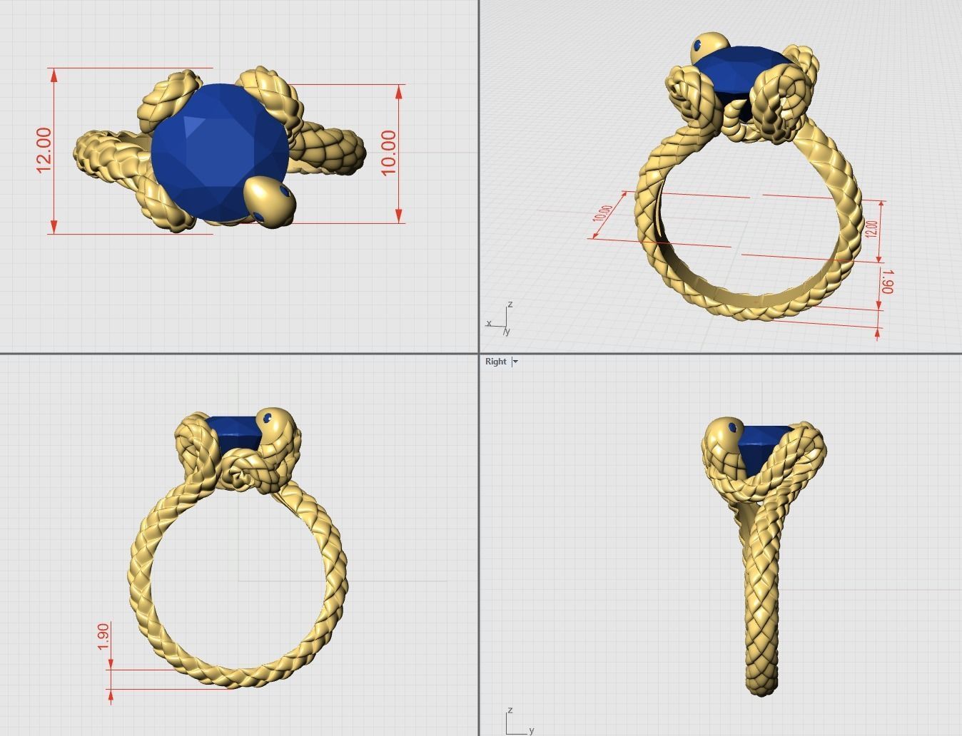 Snake Ring R 33-2 3D print model_1