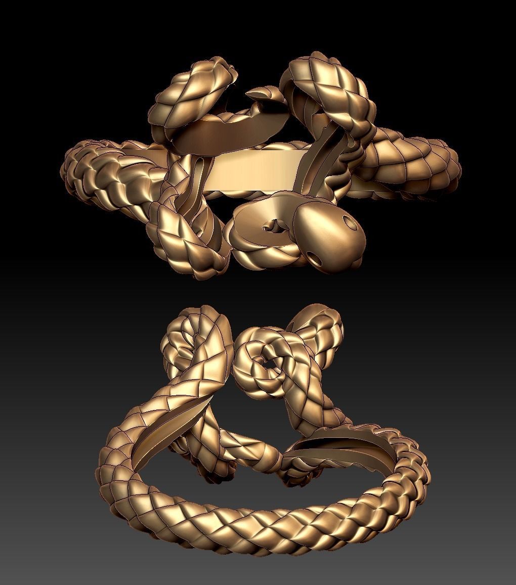 Snake Ring R 33-2 3D print model_4