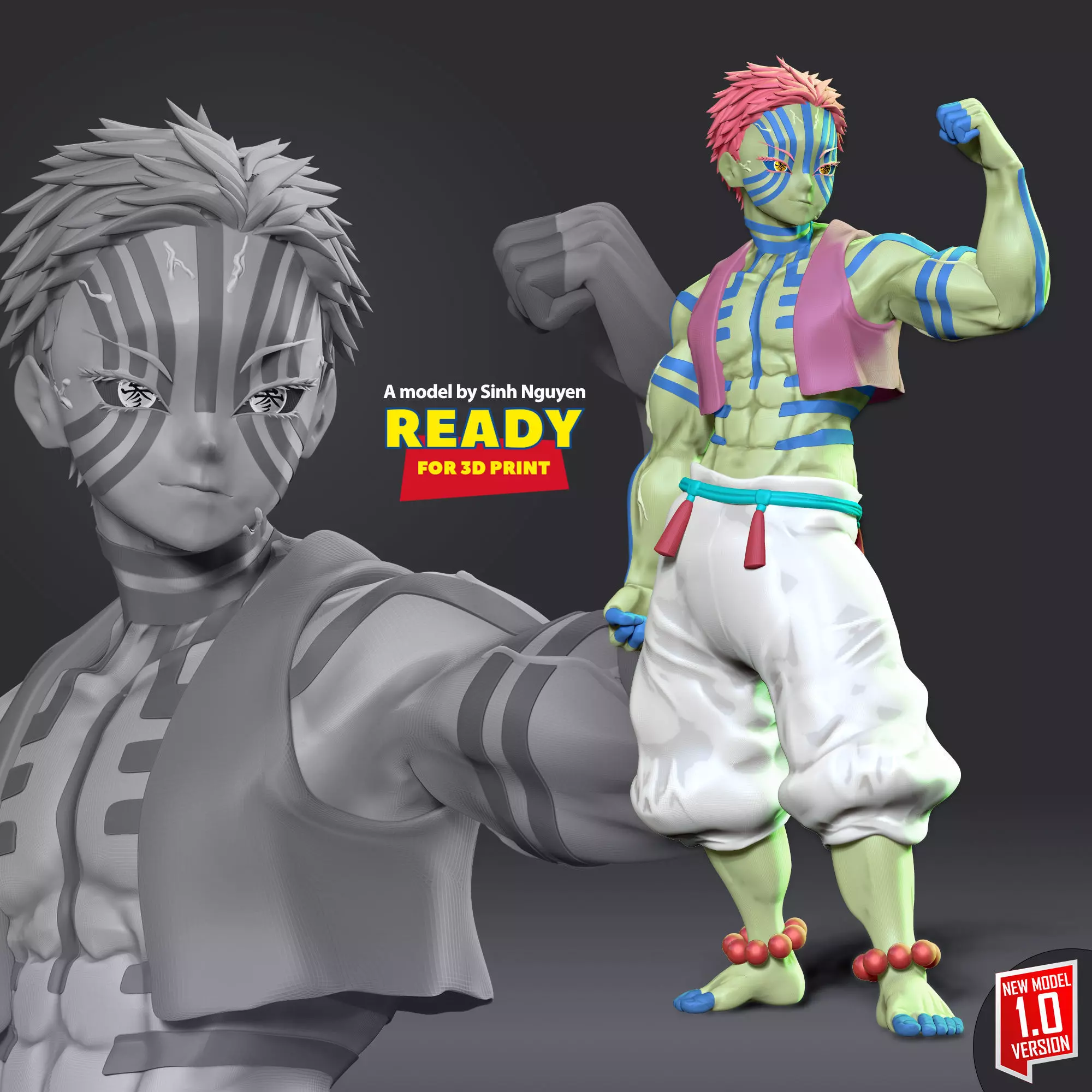 Akaza - Demon Slayer Fan art 3D print model