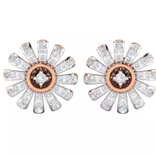 Women Stud Earrings STL OBJ FBX Renders Details