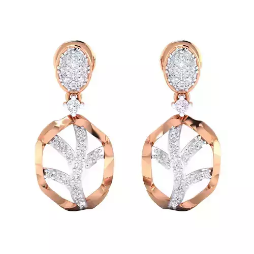 Women Long Drop Earrings STL OBJ FBX Renders Details