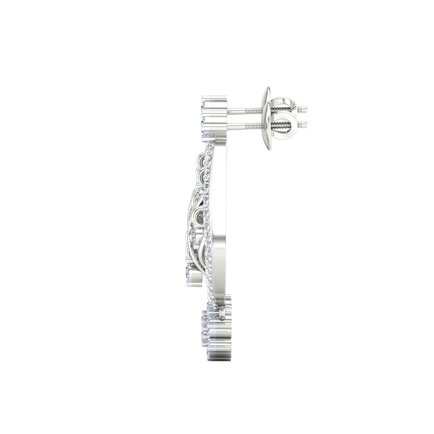 Women Long Drop Earrings STL OBJ FBX Renders Details 3D print model_8