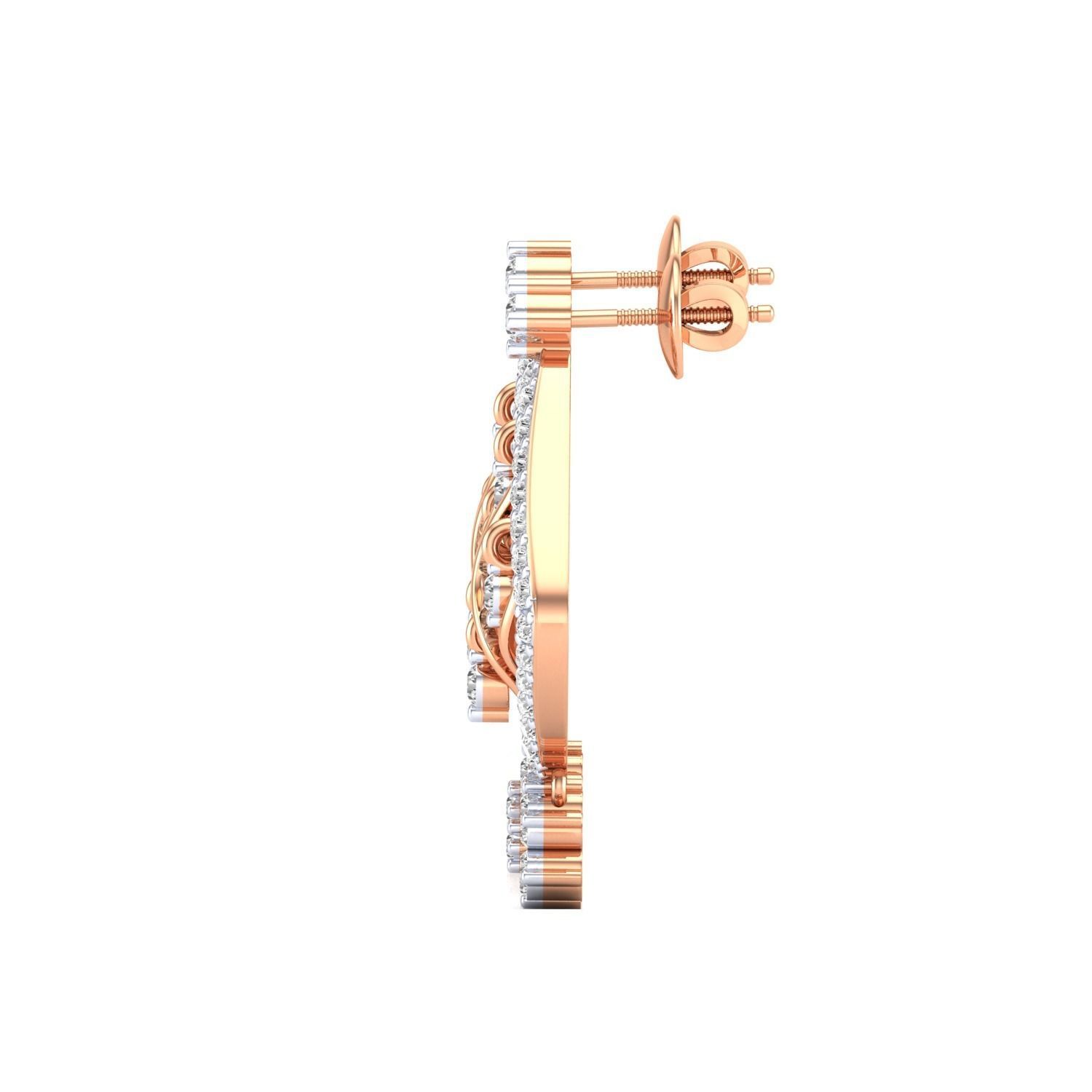 Women Long Drop Earrings STL OBJ FBX Renders Details 3D print model_4