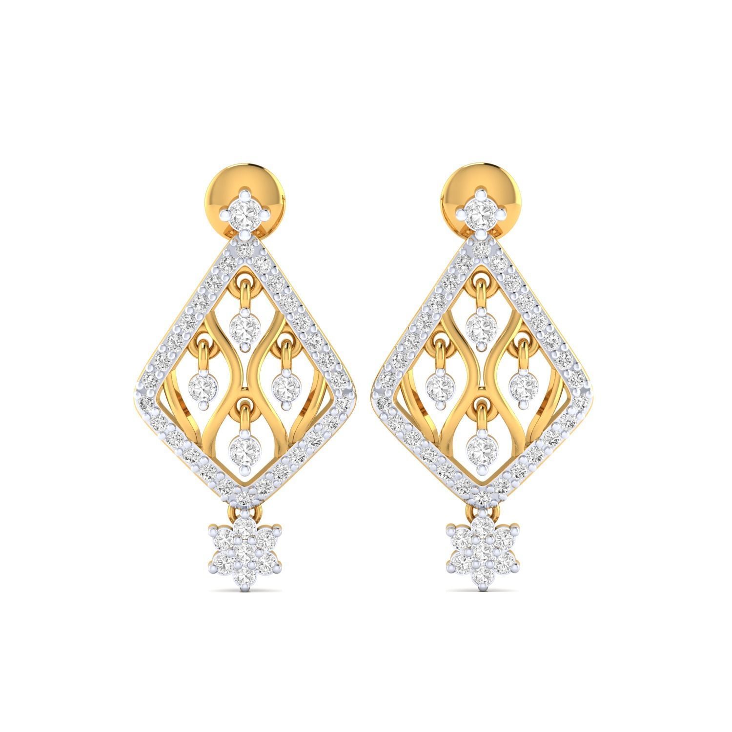 Women Long Drop Earrings STL OBJ FBX Renders Details 3D print model_17