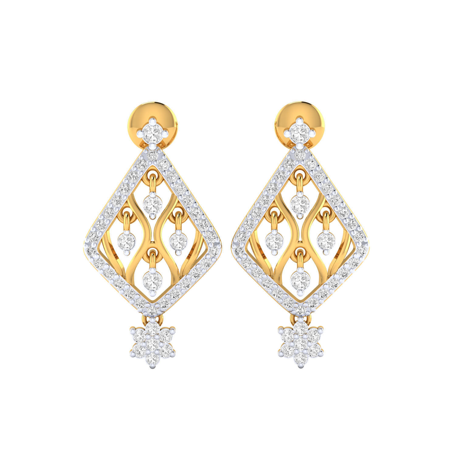 Women Long Drop Earrings STL OBJ FBX Renders Details 3D print model_16