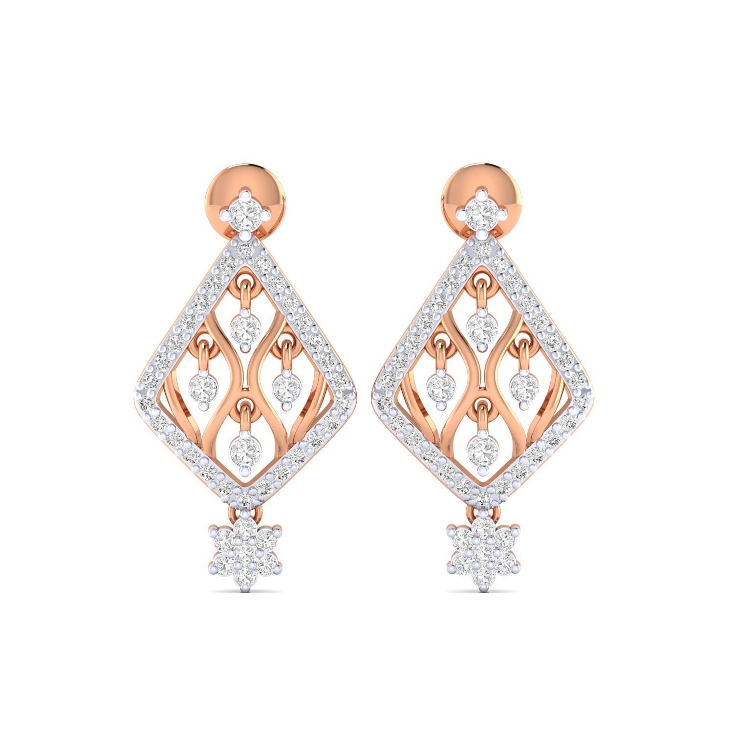 Women Long Drop Earrings STL OBJ FBX Renders Details 3D print model_5