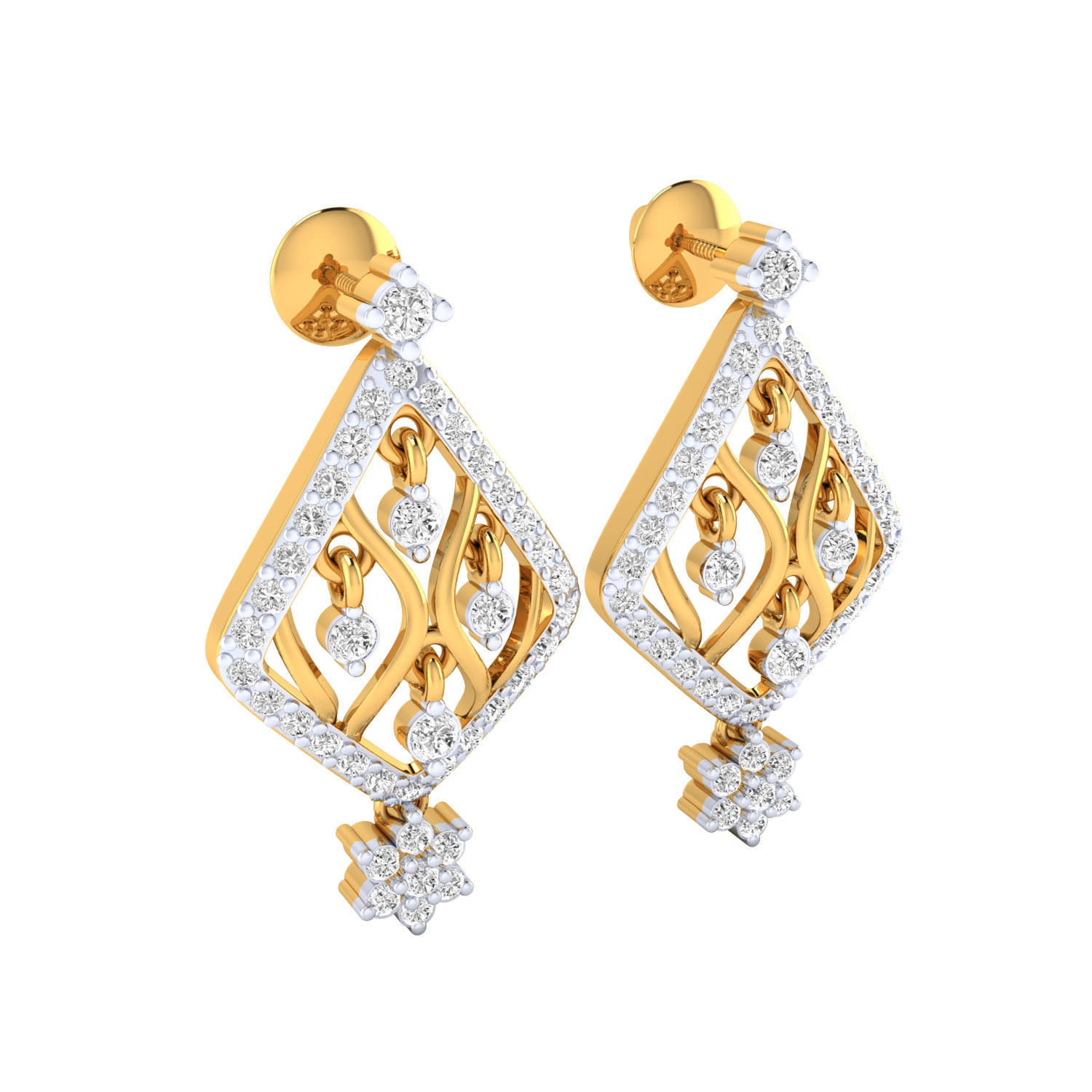 Women Long Drop Earrings STL OBJ FBX Renders Details 3D print model_12