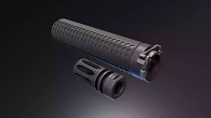 QDSS NT4 Suppressor Low-poly 3D model